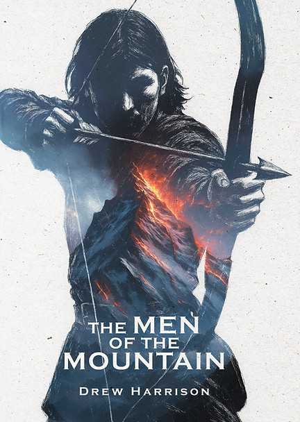 The Men of the Mountain cover showing a bowman lit by fire